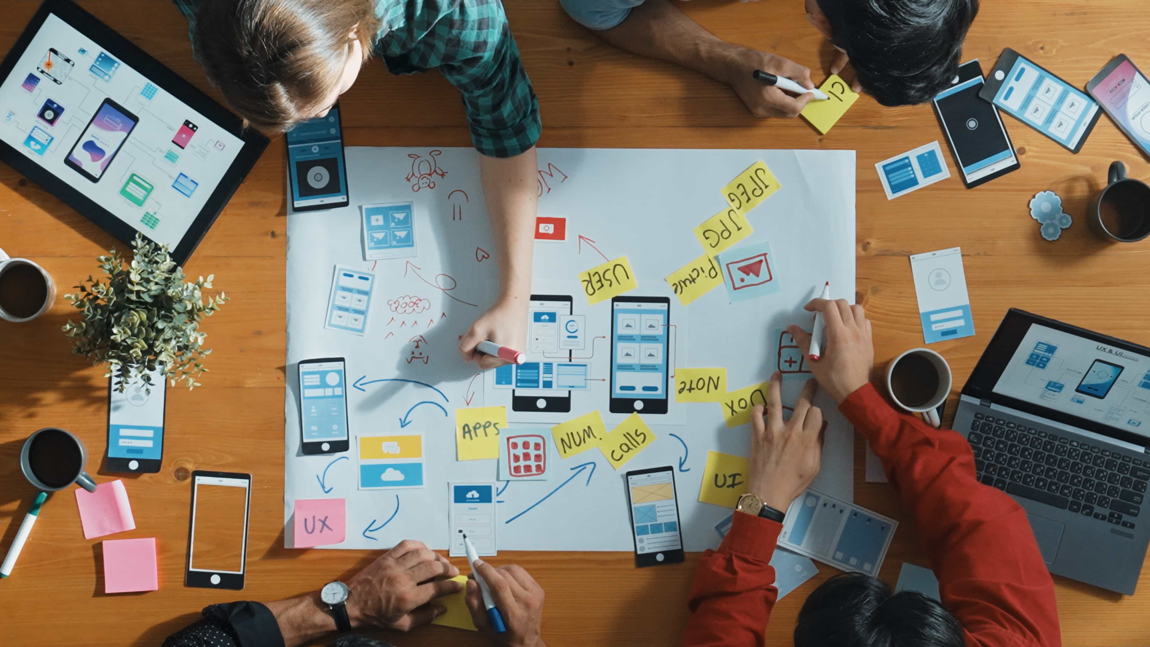 The picture of table with paper on it depicting or saying social media 